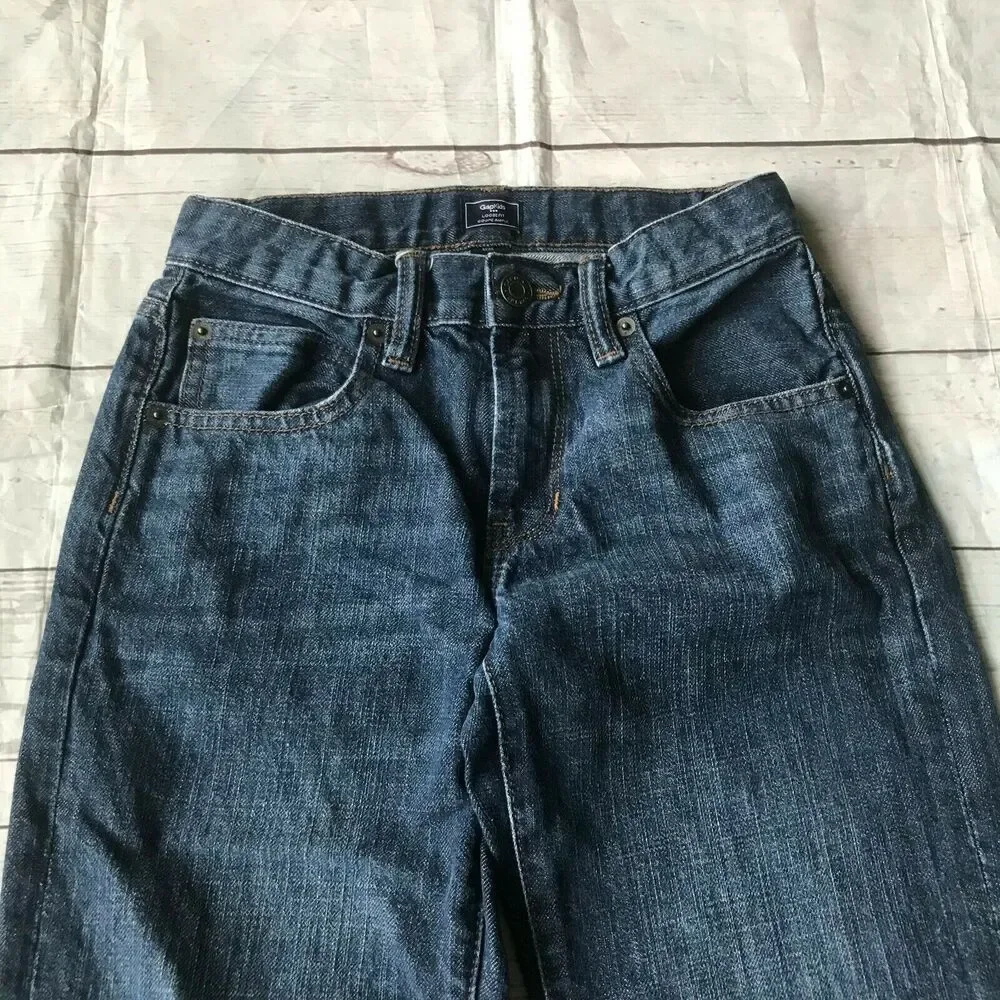 Gap Kids Boys Jeans Loose Fit Dark Wash Blue Sz 8